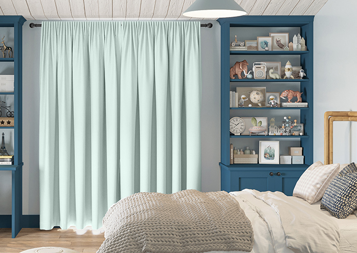 Akoya Faux Silk, Lustre Ice Blue - Made to Measure Curtains - Image 5